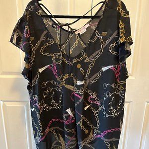 Tank Style Blouse Black with chain design